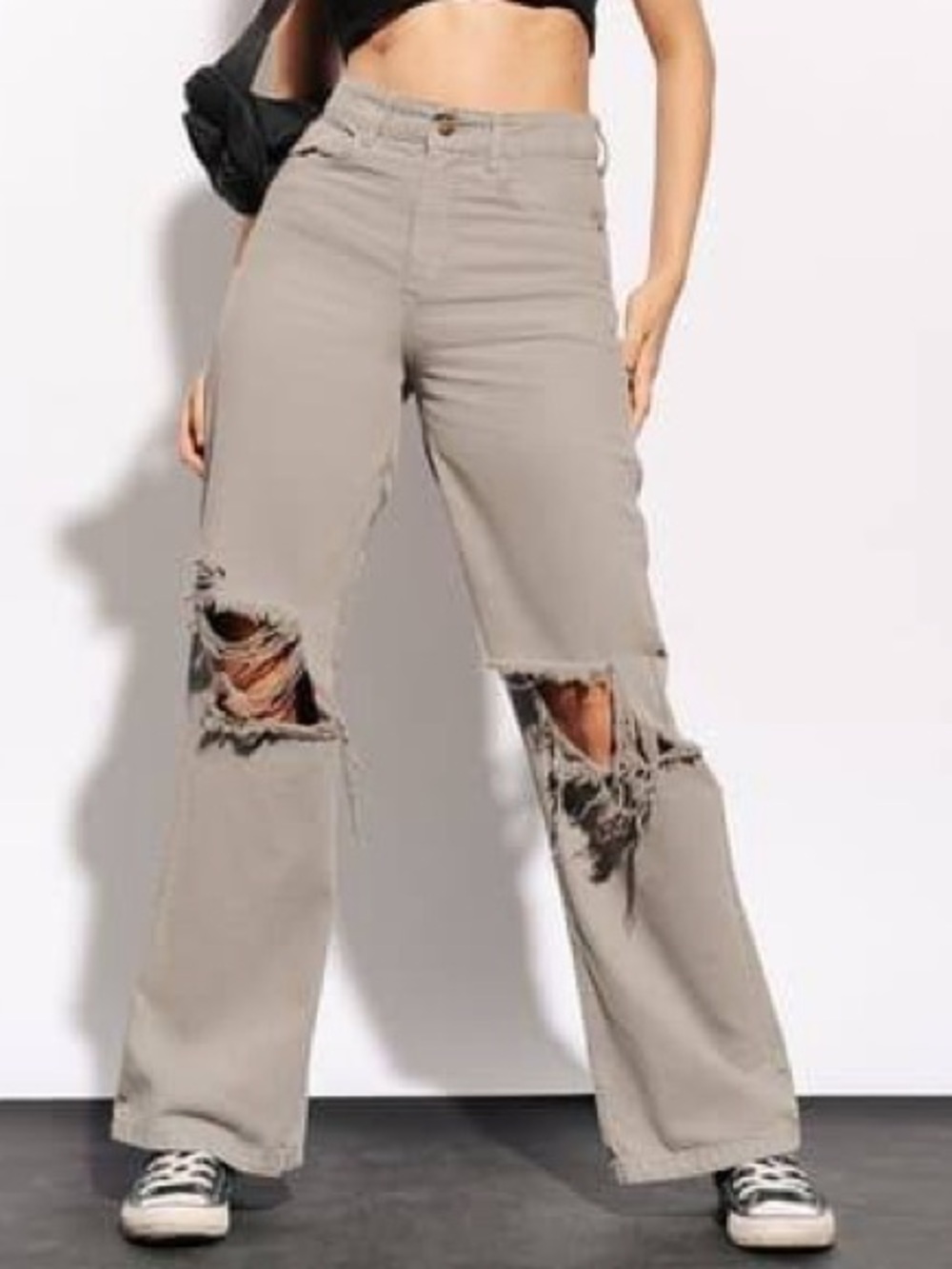 Distressed off white Jeans